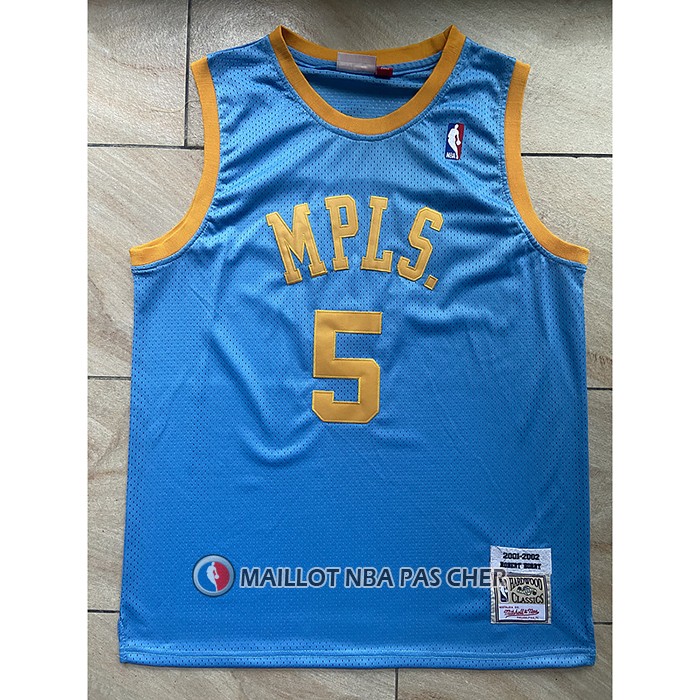 Maillot Los Angeles Lakers Robert Horry NO 5 Mitchell & Ness 2001-02 Bleu